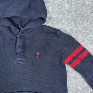 Polo Ralph Lauren Sweater Boys 7 Blue Hooded Henly Faded